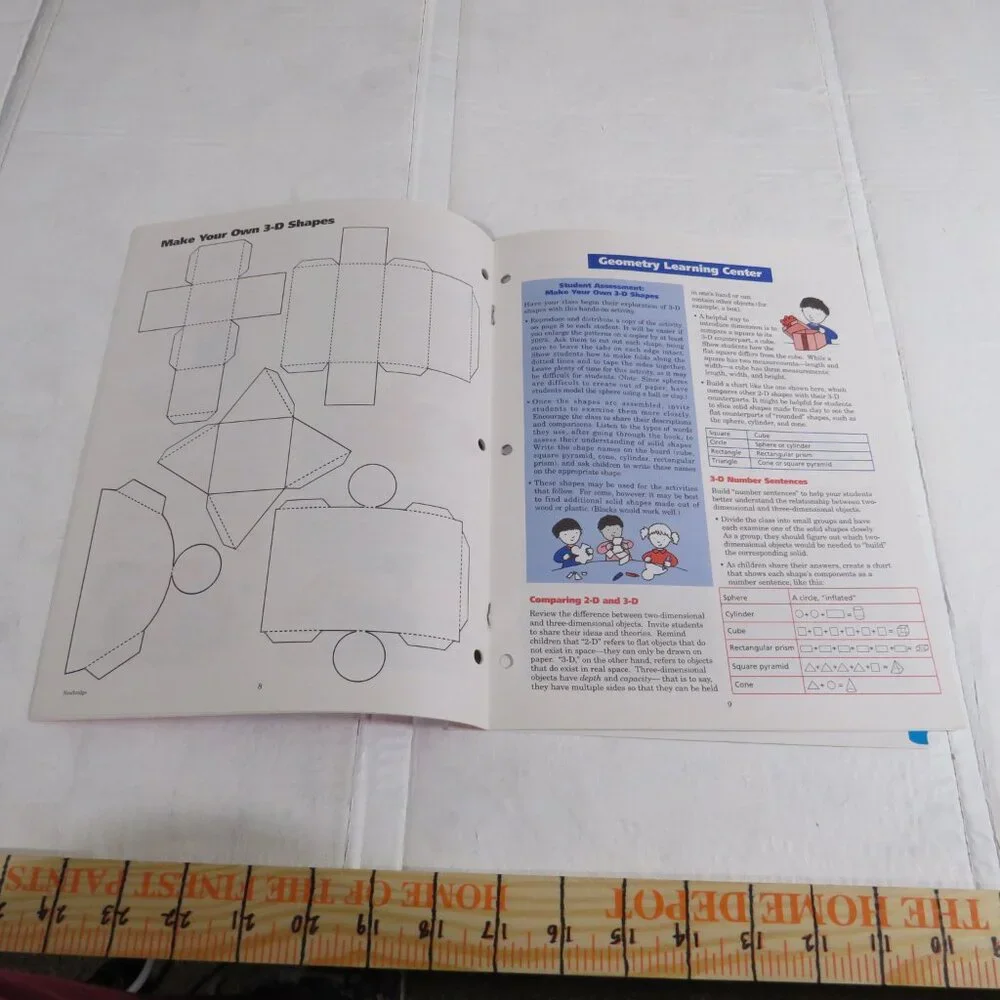 Solid Shapes BIG BOOK (almost 2 feet tall) with teacher pages CLASSROOM SIZE